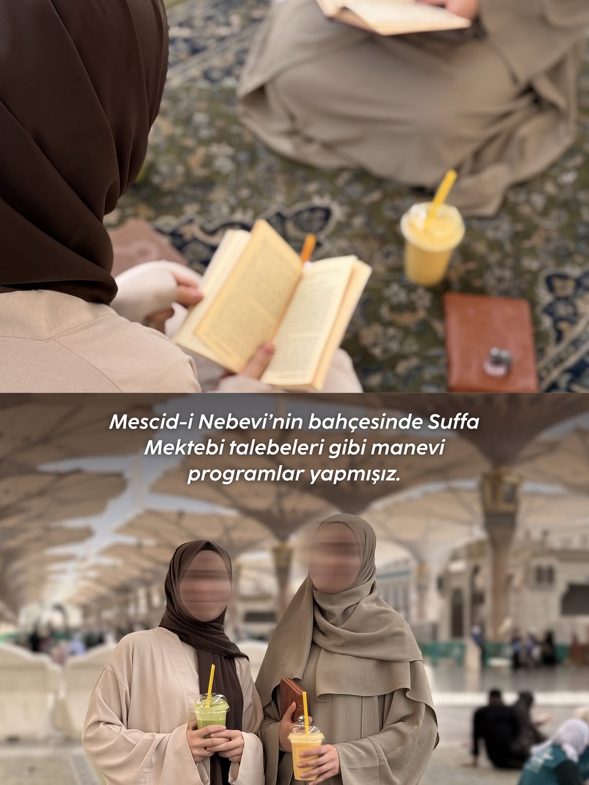 Mescid-i Nebevî bahçesinde Kafile Turizm grubunun Suffe dersi