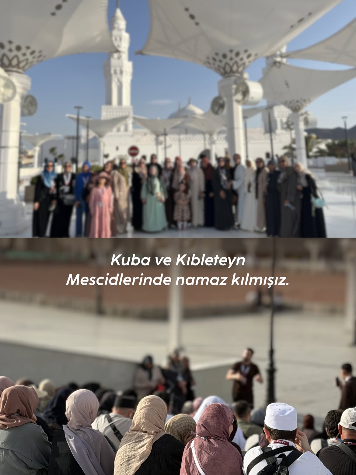Kafile Turizm umre grubu Kuba Mescidi önünde